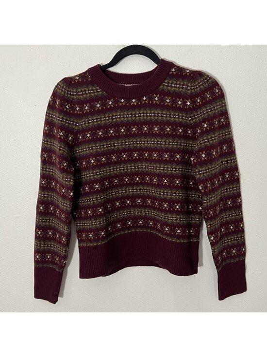 Faherty Sweaters - FAHERTY Women’s Highland Fair Isle Sweater Merino Wool Blend Size Small